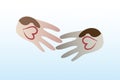 Handshake love people logo vector image template Royalty Free Stock Photo
