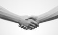 Handshake of Low Poly Hands in Gray Shades Royalty Free Stock Photo