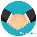 Handshake, making a deal. Businessmen shake hands. Vector illustration Royalty Free Stock Photo