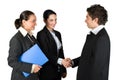 Handshake and meeting business people