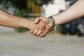 Handshake between men Royalty Free Stock Photo