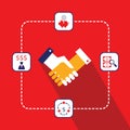 Handshake modern flat style design. Partnership, successful business concept Royalty Free Stock Photo