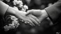 Handshake in Nature.A Splash of Color Royalty Free Stock Photo