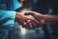 Handshake of nurse providing care and support for the elderly patients in a nursing home Royalty Free Stock Photo