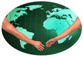 Handshake over world Royalty Free Stock Photo