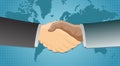 Handshake over a world map background Royalty Free Stock Photo