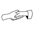 Handshake, Partnership and agreement symbol, Handshake drawing