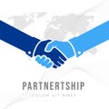 Handshake and partnership collaboration poster background design