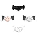 Handshake.Realtor single icon in cartoon,black style vector symbol stock illustration web.