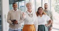 Handshake, recruitment and business team welcome from woman in HR or agreement at startup office. Shaking hands, thank Royalty Free Stock Photo