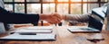 The handshake represents a successful business agreement between two professionals. AI generated image Royalty Free Stock Photo