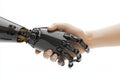 Handshake between robot and human, digital transformation, PNG Royalty Free Stock Photo