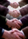 Handshake in a row Royalty Free Stock Photo