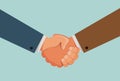 Handshake, shaking hands banner. Agreement, business concept. Vector flat illustration