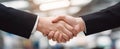 The handshake signifies a successful partnership and mutual agreement in business..AI generated image Royalty Free Stock Photo
