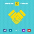 Handshake stylized symbol. Graphic elements for your design