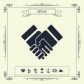 Handshake stylized symbol