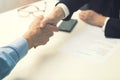 Handshake after successful job interview at office Royalty Free Stock Photo