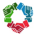 Handshake team hands logo on white Royalty Free Stock Photo