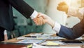 Handshake of teamwork colleagues business people after meeting, successful concept Royalty Free Stock Photo
