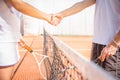 Handshake at tennis court after a match Royalty Free Stock Photo