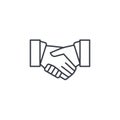 Handshake thin line icon. Linear vector symbol