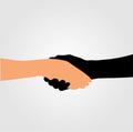 Handshake- to portray- Stop racism Royalty Free Stock Photo