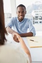 Handshake to seal a deal after a business meeting Royalty Free Stock Photo