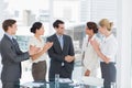 Handshake to seal a deal after a job recruitment meeting