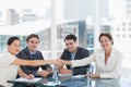 Handshake to seal a deal after a job recruitment meeting