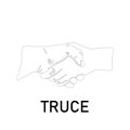 Handshake truce outline icon