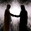 Handshake of two Arab men making a deal Royalty Free Stock Photo