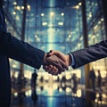 Handshake Between Two Business Professionals - AI Generated Royalty Free Stock Photo