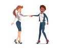 Handshake two Colleagues. Vector Illustration.