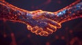 Handshake of two people on a dark background, The concept of business, partnership and cooperation, Generative AI illustrations Royalty Free Stock Photo