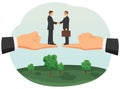 Handshake of two small businessmen Royalty Free Stock Photo