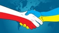Handshake Ukraine and Poland. UkraineÃ¢â¬âPoland relations.