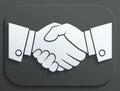 Handshake vector icon - business concept on white background. Royalty Free Stock Photo