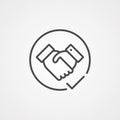 Handshake vector icon sign symbol Royalty Free Stock Photo