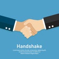 Handshake vector illustration business agreement or deal. Partnership trendy flat icon. Success meetting Royalty Free Stock Photo