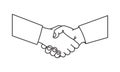 Handshake vector line icon, black outline agreement symbol, shake hand. Business Royalty Free Stock Photo