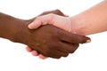 Handshake of white and black man