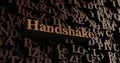 Handshake - Wooden 3D rendered letters/message