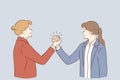 Handshaking, Business partnership, agreement concept