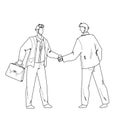 Handshaking Businessmen After Success Deal Vector