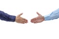 Handshaking Male Hands Isolated Open Palms