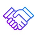 Handshaking pixel perfect gradient linear vector icon Royalty Free Stock Photo