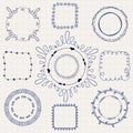 Handsketched Doodle Frames. Design Elements Royalty Free Stock Photo