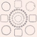 Handsketched Doodle Frames. Design Elements Royalty Free Stock Photo