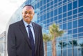 Handsome African American Businessman In Front of Corporate Building Royalty Free Stock Photo